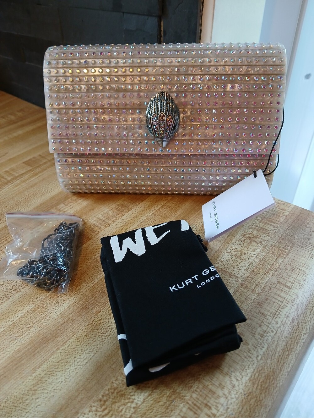 Kurt Geiger NWT Rhinestone Clutch W/Dustbag